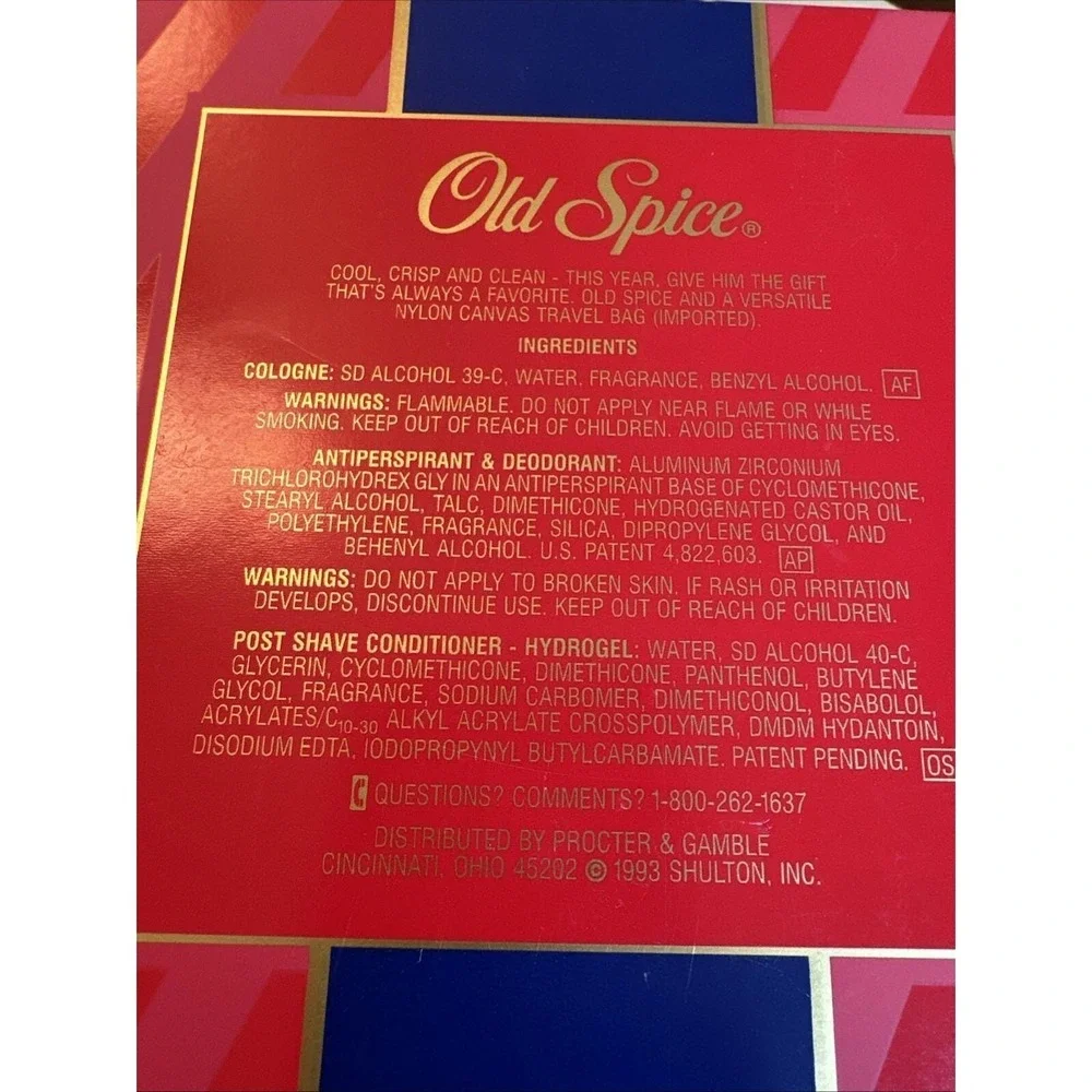 RARE VINTAGE Old Spice Cologne After Shave Deodorant & Travel Bag Set New NOS